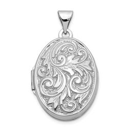 Gold Classics(tm) 14kt. White Gold Reversible Love You Always Locket
