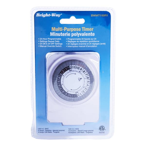 Bright-Way 24 Hour Indoor Programmable Mechanical Timer - image 