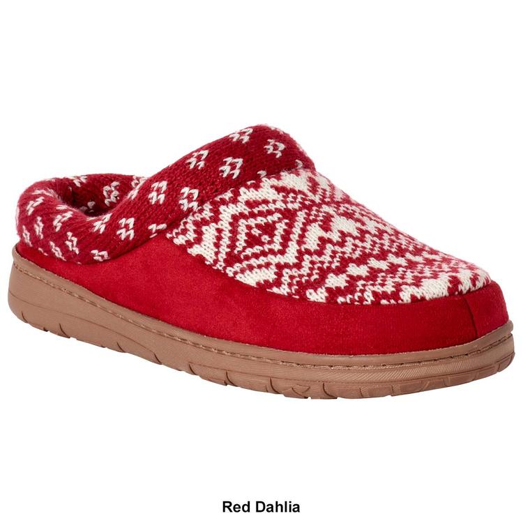 Womens Dearfoams® Diane Mixed Fair Isle Clog Slippers