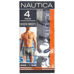 Mens Nautica 4pk. Heathered Boxer Briefs - Black/Grey
