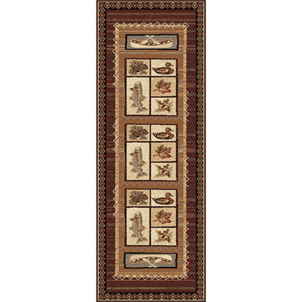 Tayse Nature Rustic Canoe Lodge Runner - Brown - image 