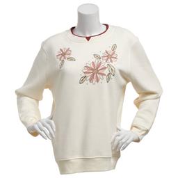 Womens Hasting & Smith Organza Floral Fleece Sweatshirt