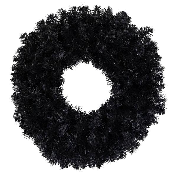 Northlight Seasonal 24in. Black Colorado Spruce Halloween Wreath