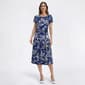 Womens Perceptions Short Sleeve Floral Side Buckle A-Line Dress - image 1