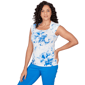 Womens Emaline Sapphire Serenade I Square Neck Floral Blouse - image 3