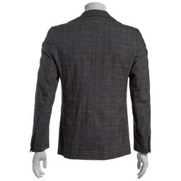 Mens Paisley & Gray Plaid Peak Jacket - Blue Black