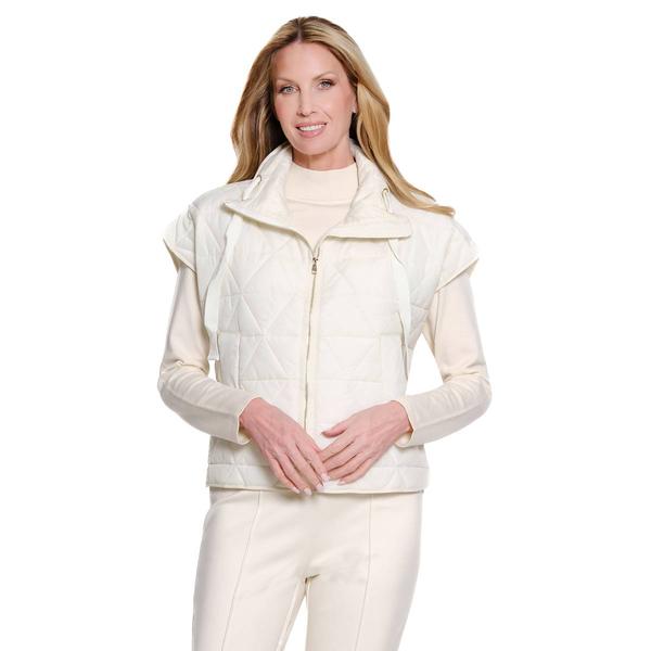 Womens Multiples 2 Pocket Zip Front Quilted Vest - image 