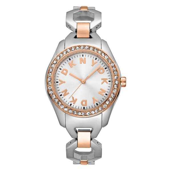 Womens DKNY Astoria Midi Glitz Silver Dial Watch - DK1L075M0035