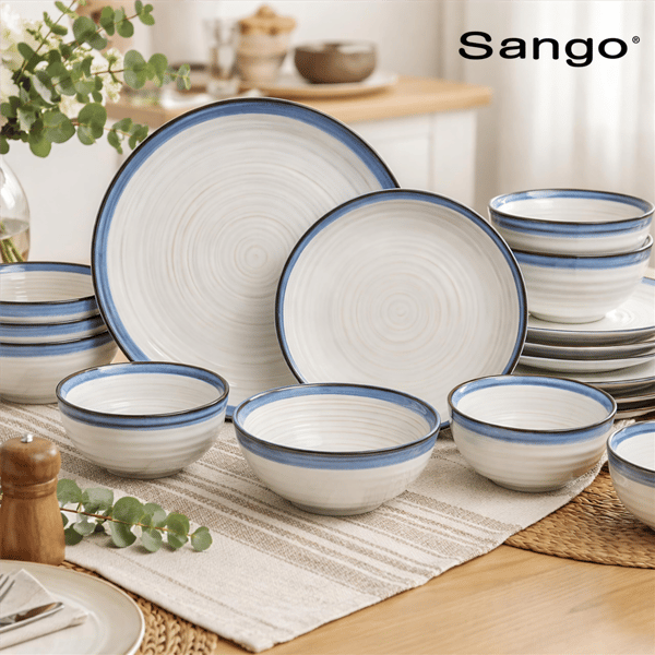 Sango Siterra Santorini 16pc. Blue Round Dinnerware Set