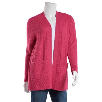 Petite 89th & Madison Super Soft Cabled Cardigan - Boscov's