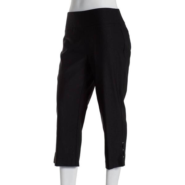Womens Briggs Luxe Pull On Millennium Bar Detail Hem Capri Pants - image 