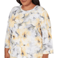Plus Size Alfred Dunner Al Fresco Watercolor Floral Ruched Blouse - image 5