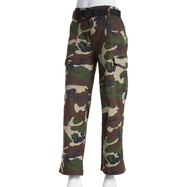 Juniors Almost Famous(tm) Camo Belted Wide Leg Cargo Pants