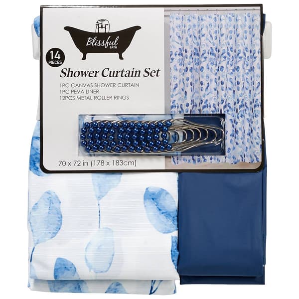 Shower Curtain Hook Liner Navy Boscov's