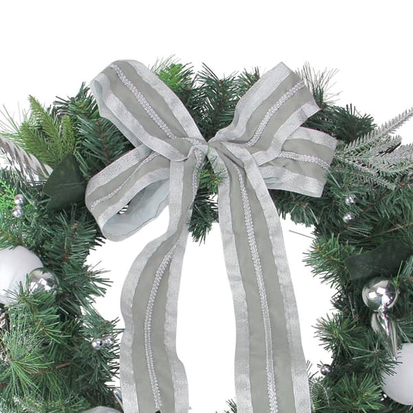 Northlight Seasonal 24in. White And Silver Pine Christmas Wreath
