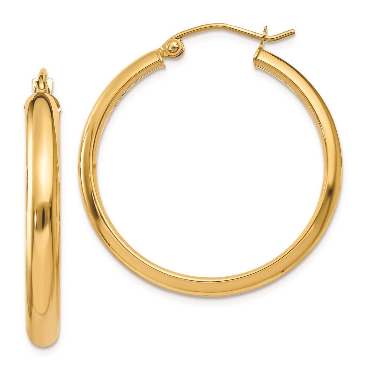 Gold Classics™ 14kt. Gold 26x3.75mm Hoop Earrings