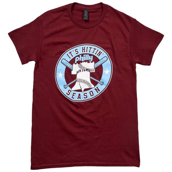Mens Tailgate Hittin Season Philly Short Sleeve Tee - Maroon - image 