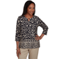 Womens Alfred Dunner Travel Advisory 3/4 Sleeve Leopard Blouse - image 1
