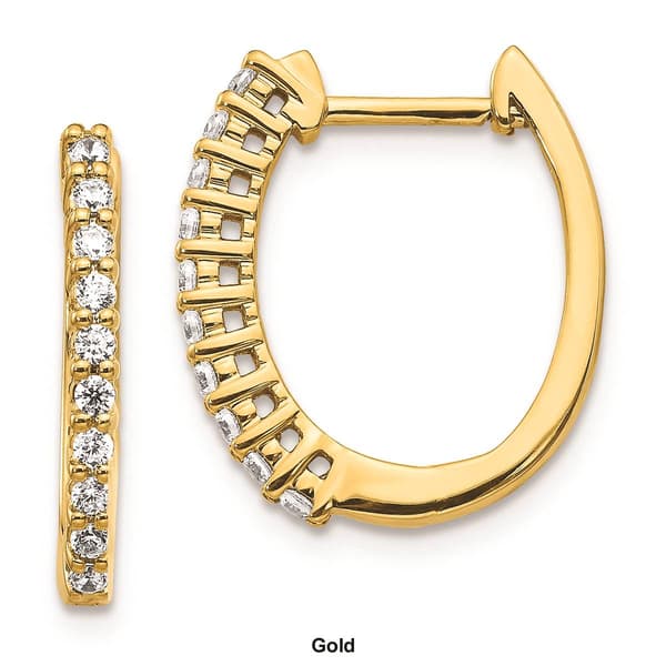 Pure Fire 14kt. Gold 1/3ctw. Diamond Hinged Hoop Earrings