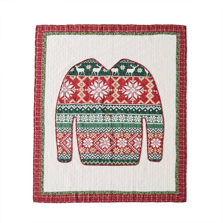 Greenland Home Fashions(tm) Ugly Sweater Patchwork Throw Blanket