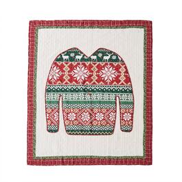 Greenland Home Fashions&#40;tm&#41; Ugly Sweater Patchwork Throw Blanket