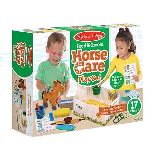 Melissa &amp; Doug(R) Feed &amp; Groom Horse Care Play Set - image 