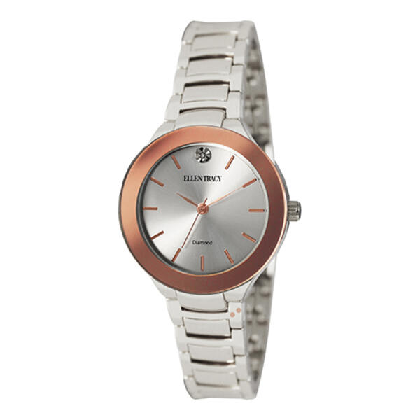 Womens Ellen Tracy Diamond Dial Bracelet Watch - ET5294SL - image 