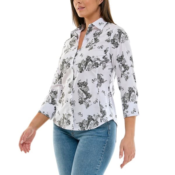 Womens Zac & Rachel 3/4 Sleeve Paris Blouse