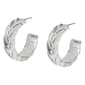 Steve Madden Silver Woven Medium Braided Hoop Earrings - image 2