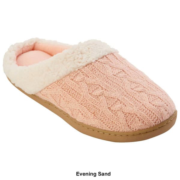 Womens Isotoner Cable Knit Alexis Hoodback Slippers