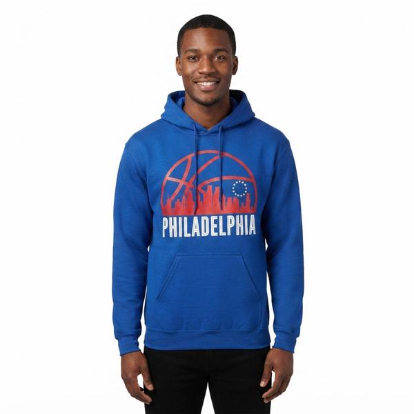 Mens Tailgate Philadelphia Basketball Hoodie - Royal Blue - image 