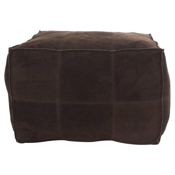 9th & Pike® Rustic Leather Pouf Ottoman