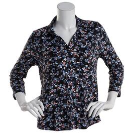 Plus Size Hasting & Smith 3/4 Roll Tab Sleeve Floral Top
