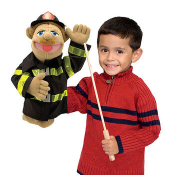 Melissa & Doug Puppet Bundle - Police Officer and Firefighter 