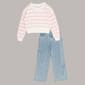 Girls &#40;7-16&#41; Tween Diva Stripe Sweater with Wide Leg Bow Jeans - image 2
