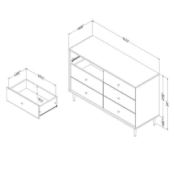 South Shore Dylane 6-Drawer Double Dresser
