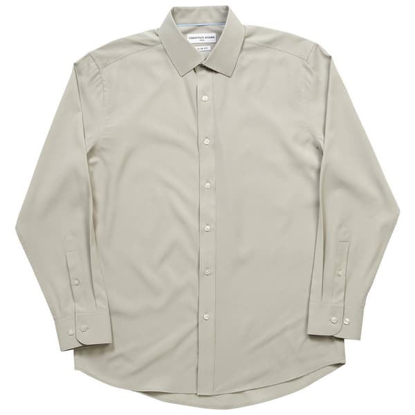 Mens Christian Aujard Slim Fit Solid Dress Shirt - Grey Dawn - image 