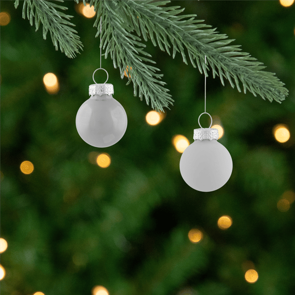 Northlight 24pc. White Mini Christmas Glass Ball Ornaments
