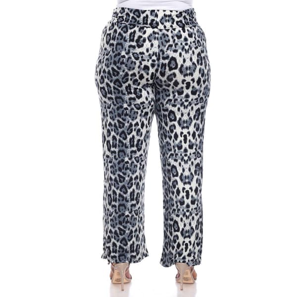 Plus Size White Mark Leopard Palazzo Pants