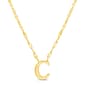 Sterling Silver Gold Polished C Initial Pendant Necklace - image 1