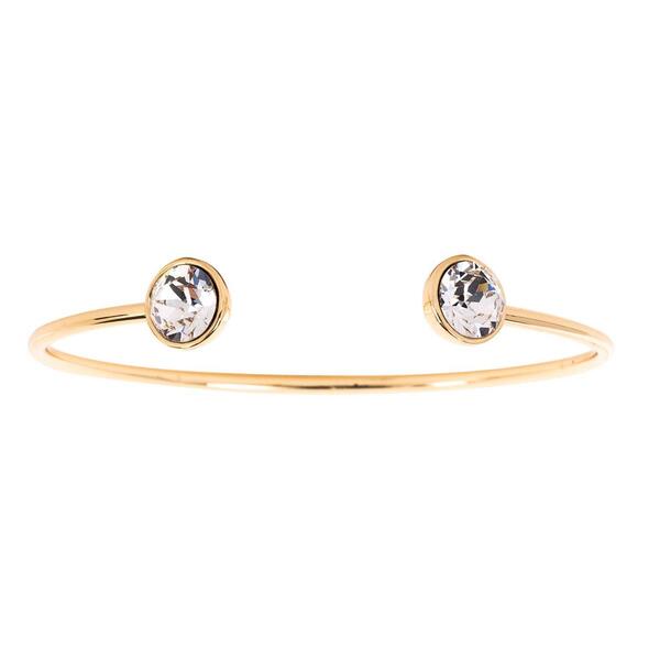 Gold Plated Austrian Crystal Cuff Bangle Bracelet - image 