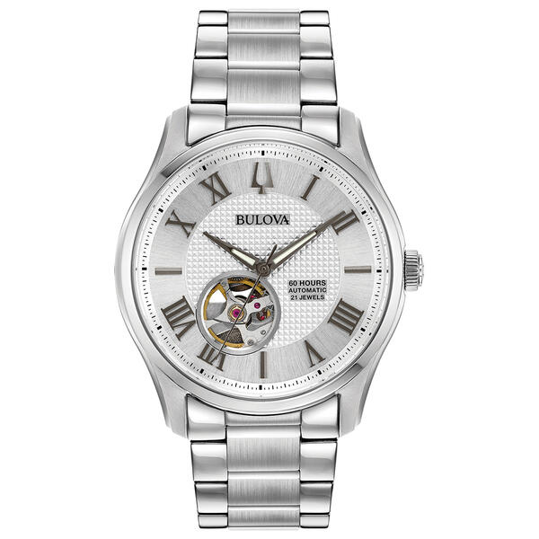 Mens Bulova Automatic Stainless Bracelet Watch - 96A207 - image 