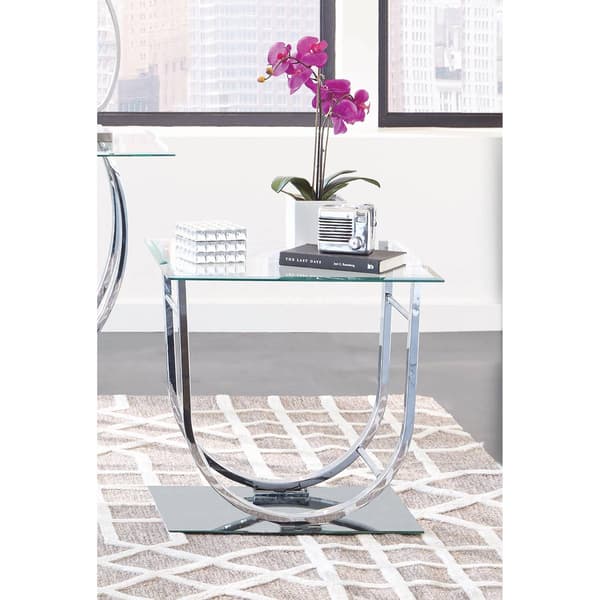 Coaster U-shaped End Table - Chrome