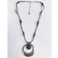 Ashley Cooper(tm) Rhodium Navy Beaded Pendant Triple Necklace - image 1