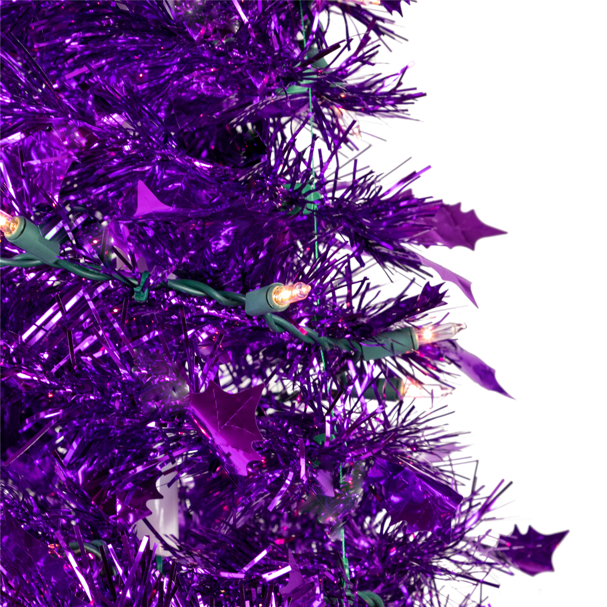 Northlight 6ft. Pre-Lit Purple Tinsel Pop-Up Christmas Tree