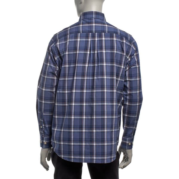 Mens Architect® Regular Fit Plaid Button Down Shirt - Ombre Blue