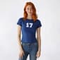 Juniors No Comment Denim Applique Baby Tee - Denim - image 1