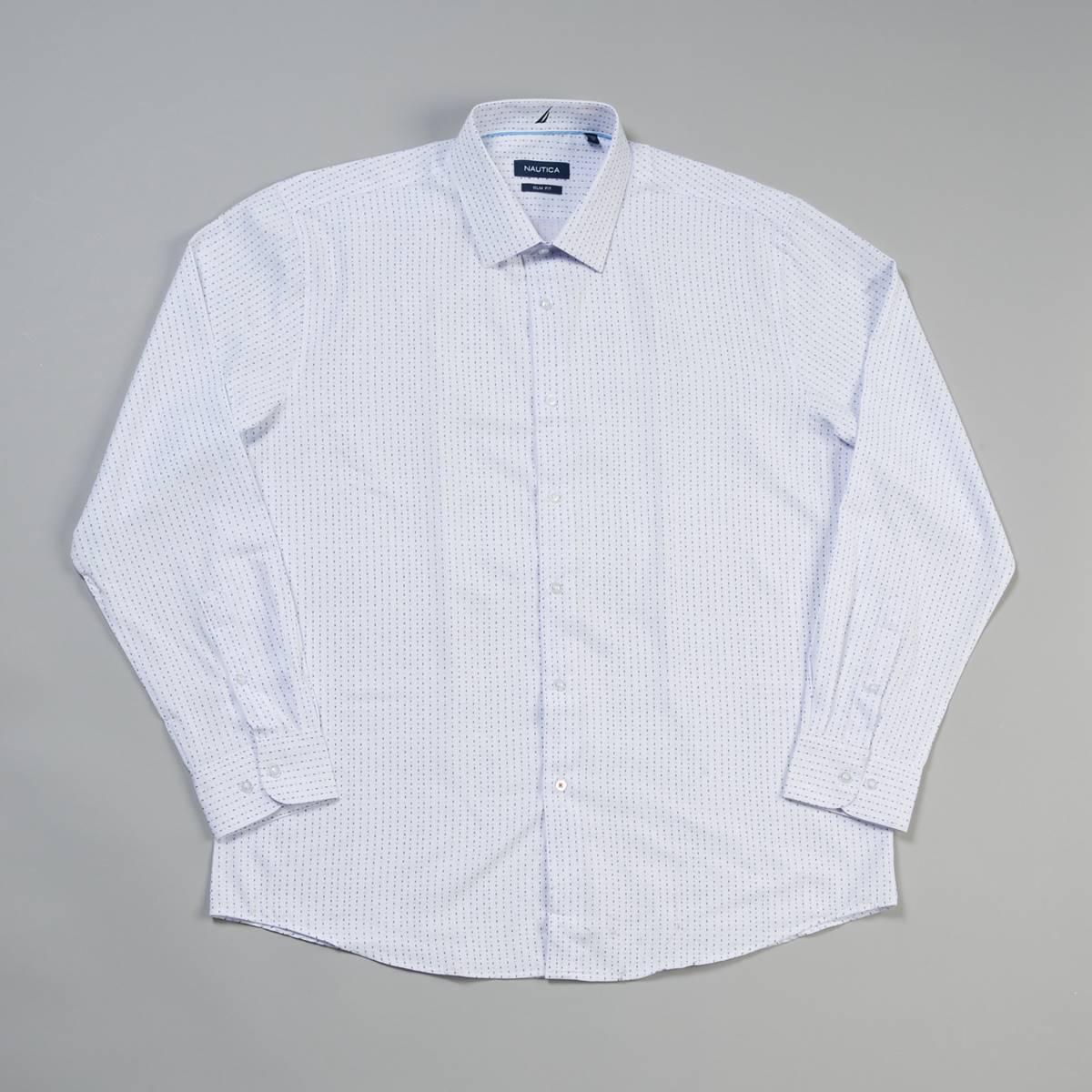 Mens Nautica Slim Fit Dress Shirt - Light Blue
