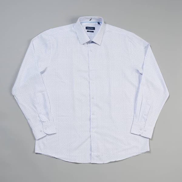 Mens Nautica Slim Fit Printed Dress Shirt - Light Blue - image 