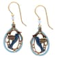 Silver Forest Gold-Tone Blue Hummingbird Earrings - image 1